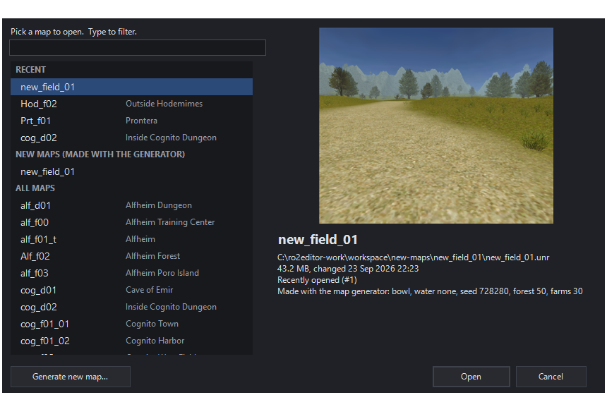 E147 generate new map